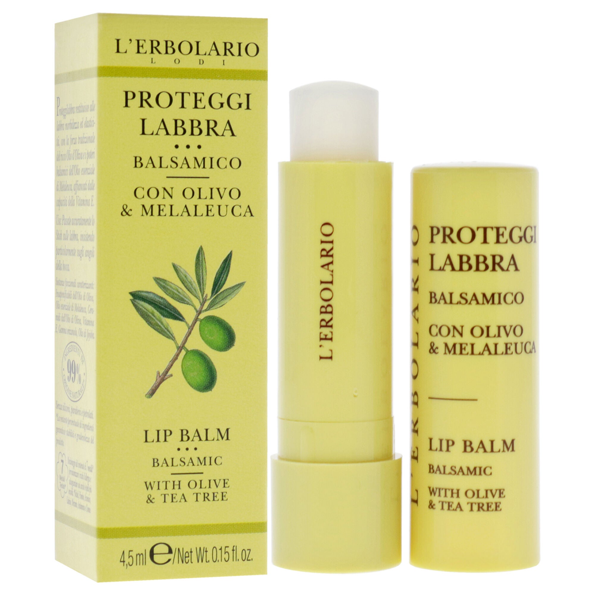 Lip Balm - Olive and Tea Tree by LErbolario for Unisex - 0.15 oz Lip Balm, See Description, alternate image number 1