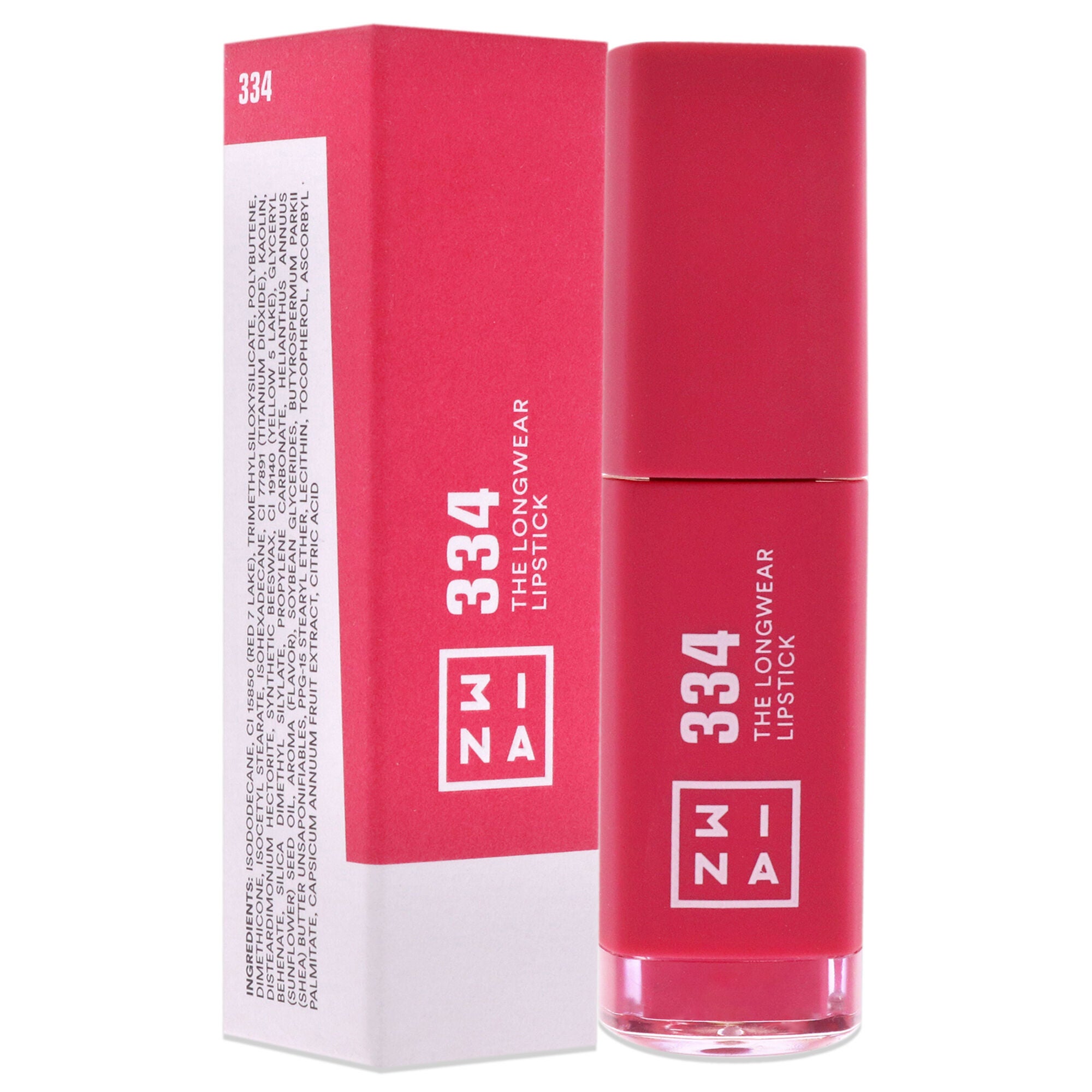The Longwear Lipstick - 334 Bright Pink by 3INA for Women - 0.20 oz Lipstick, , alternate image number 6
