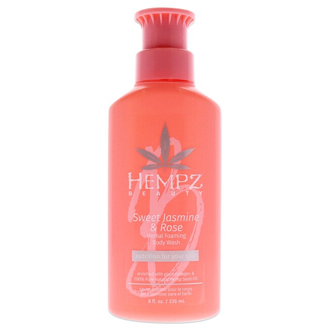 Sweet Jasmine and Rose Collagen Infused Herbal Foaming Body Wash by Hempz for Unisex - 8 oz Body Wash, , alternate image number null