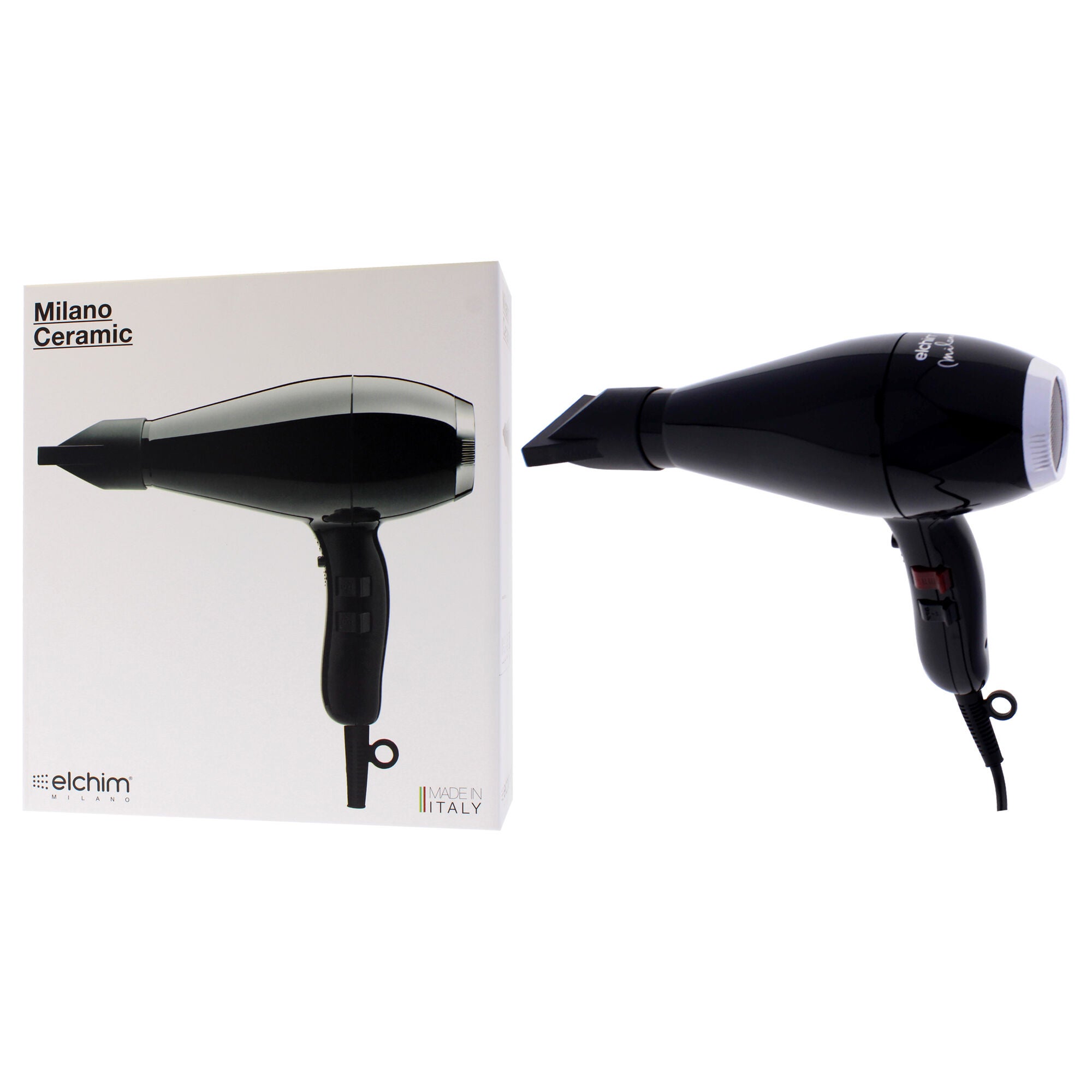 Milano Ceramic Hair Dryer - Black-Silver by Elchim for Unisex - 1 Pc Hair Dryer, See Description, alternate image number 3