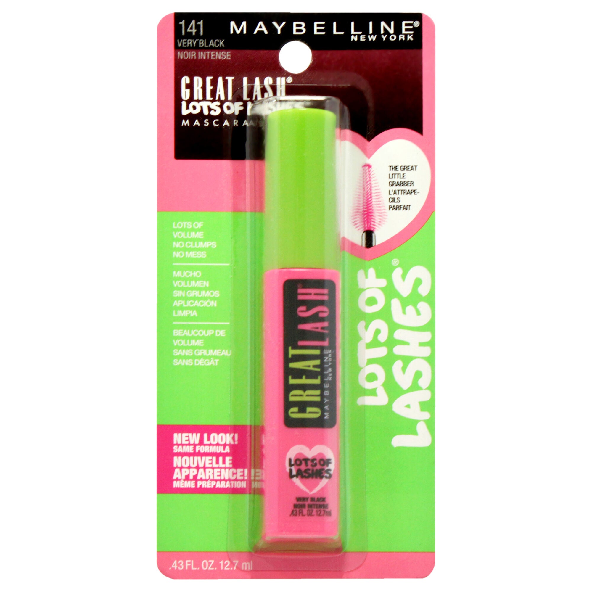 Great Lash Lots Of Lashes Mascara - # 141 Very Black by Maybelline for Women - 0.43 oz Mascara, See Description, hi-res image number 0