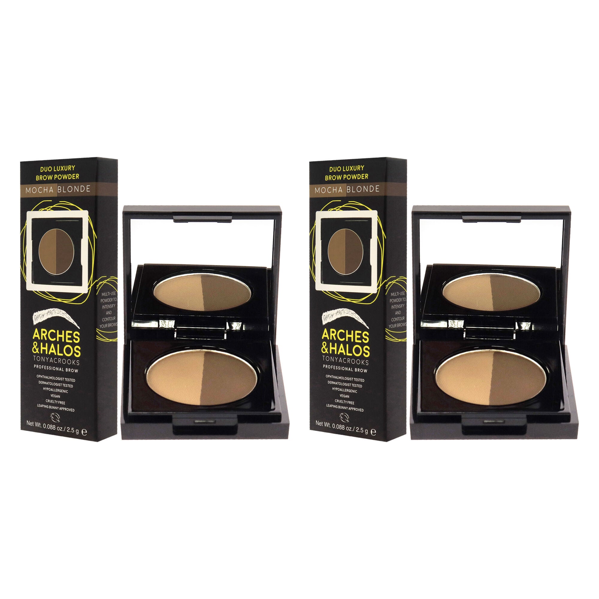 Duo Luxury Brow Powder - Mocha Blonde by Arches and Halos for Women - 0.088 Eyebrow - Pack of 2, , alternate image number 7