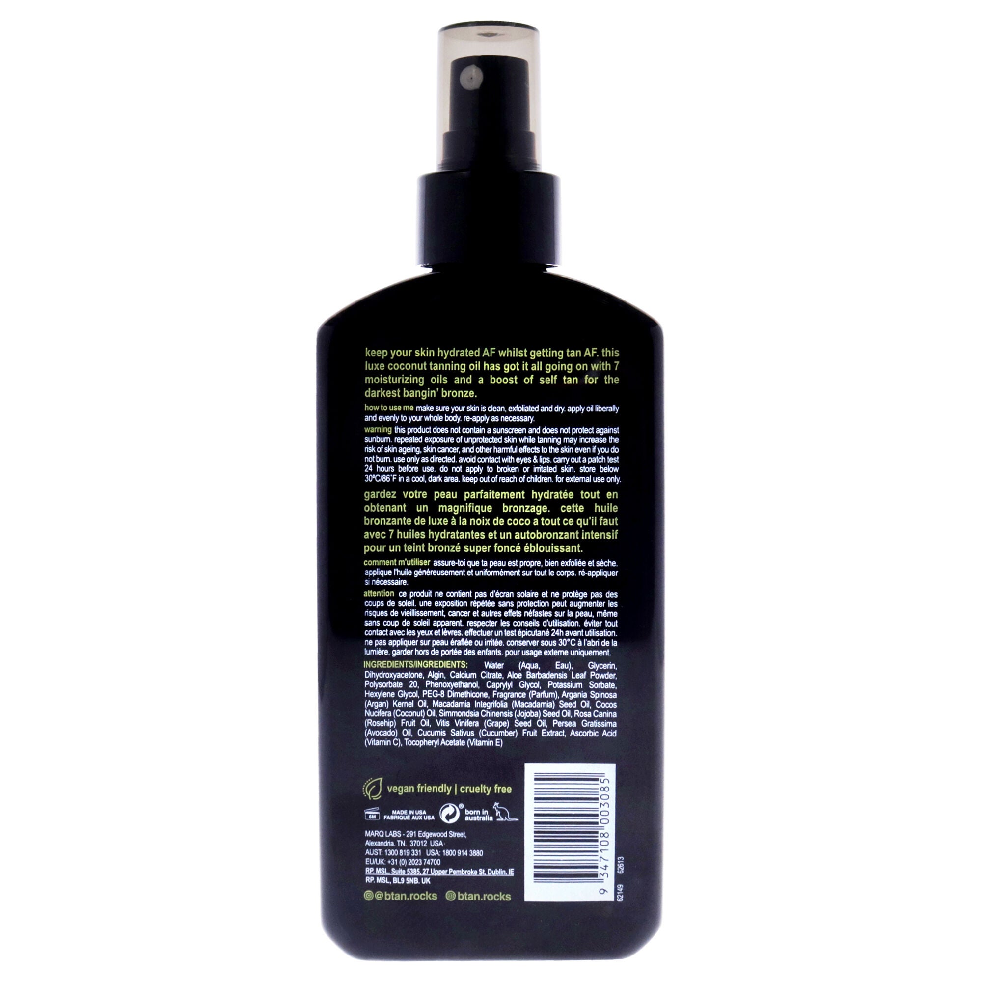 Tanned AF Intensifier Dry Tanning Oil by B.Tan for Unisex - 8 oz Sunscreen, , alternate image number 3