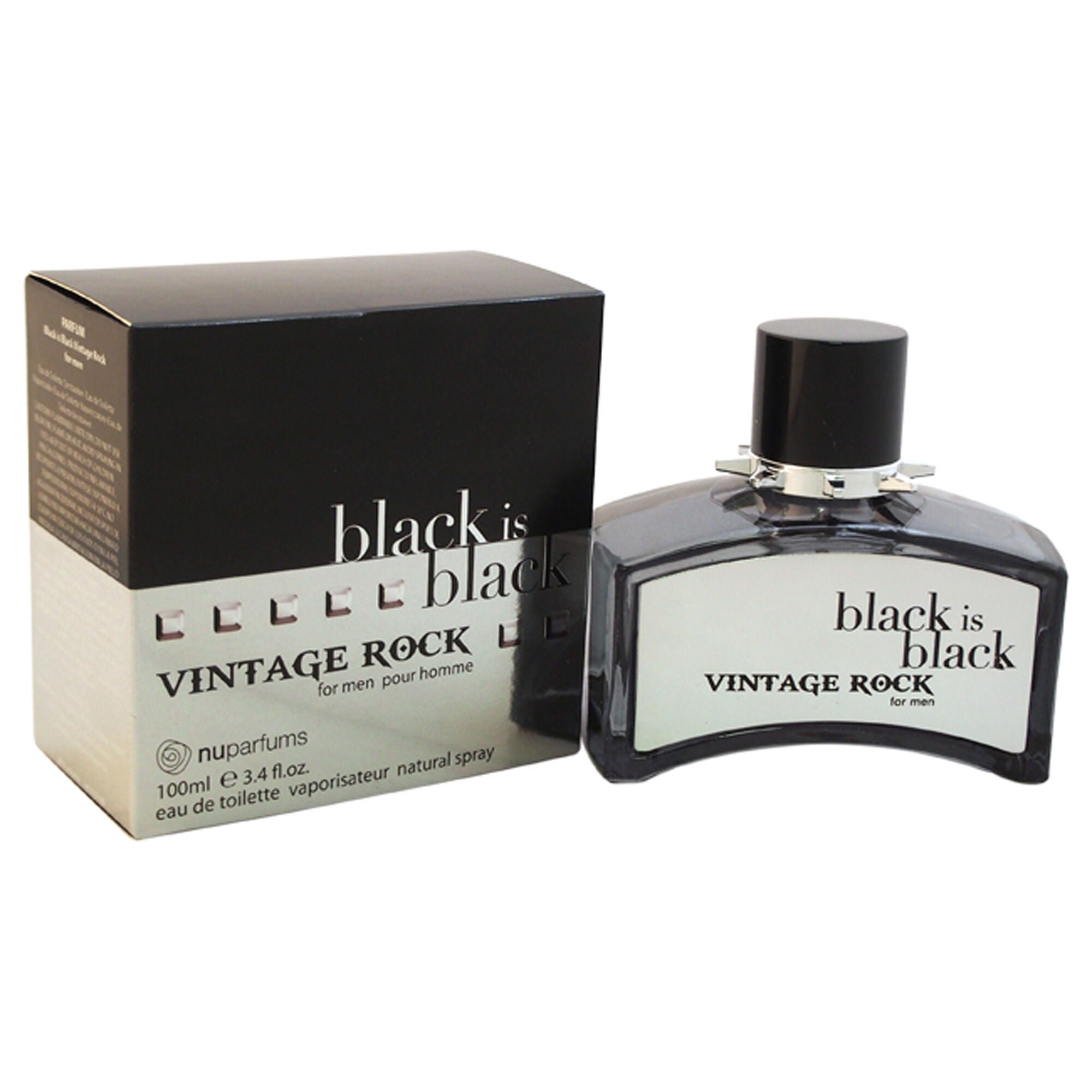 Black Is Black Vintage Rock by Nuparfums for Men - 3.4 oz EDT Spray, See Description, hi-res image number 0
