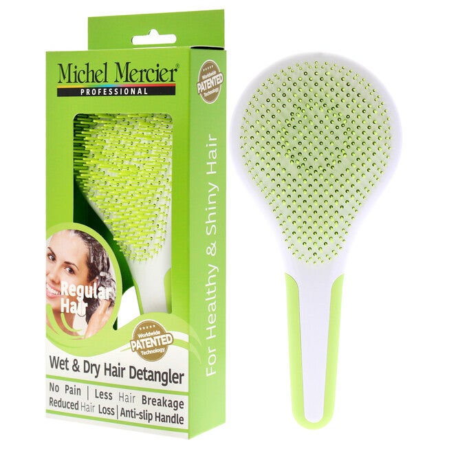 Wet and Dry Hair Detangler Regular Hair - Green-White by Michel Mercier for Women - 1 Pc Hair Brush, See Description, alternate image number 3