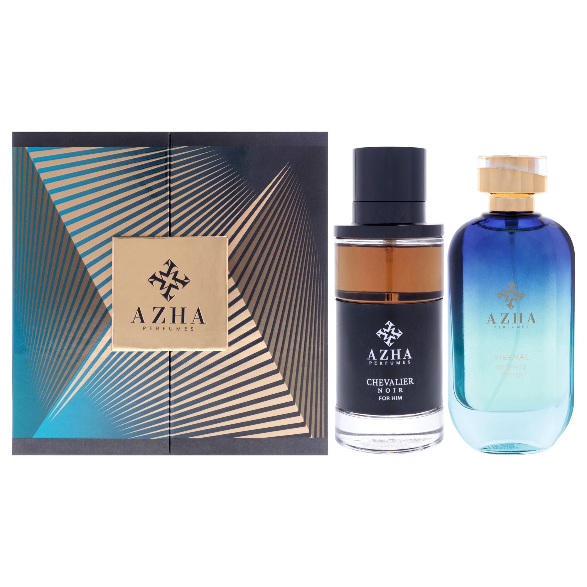 Azha Perfume by Azha for Unisex - 2 Pc Gift Set 3.3oz Chevalier Noir ...