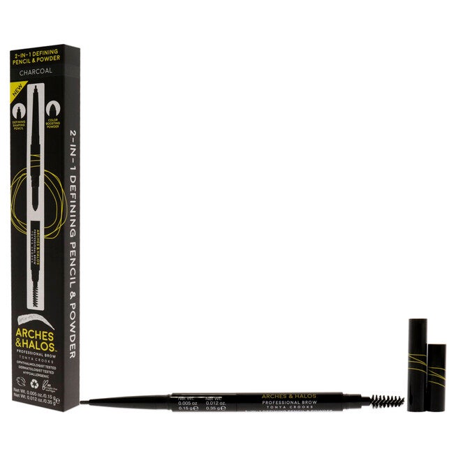 2-in-1 Defining Eyebrow Pencil and Powder - Charcoal by Arches and Halos for Women - 0.017 oz Makeup, , alternate image number null