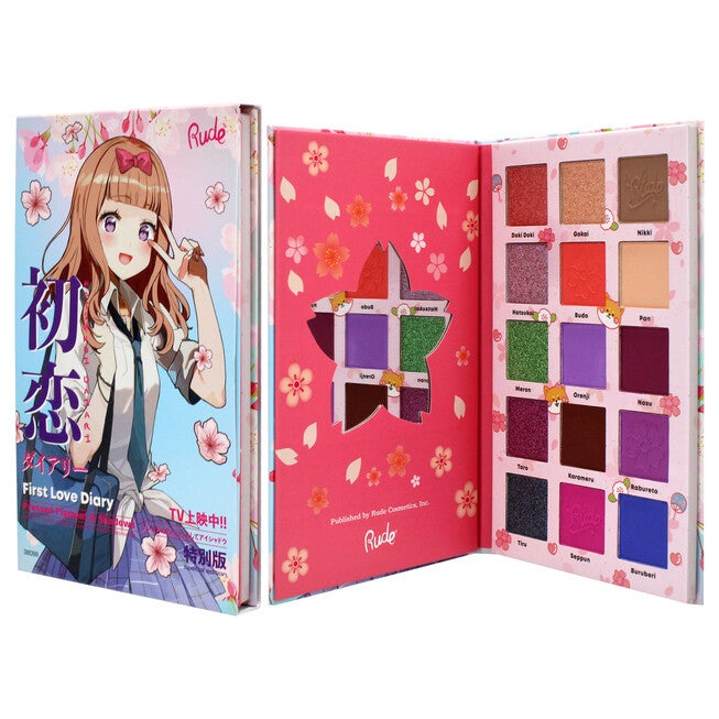 Manga Collection Pressed Pigments and Shadows Palette - First Love Diary by Rude Cosmetics for Women - 0.77 oz Palette, , alternate image number null
