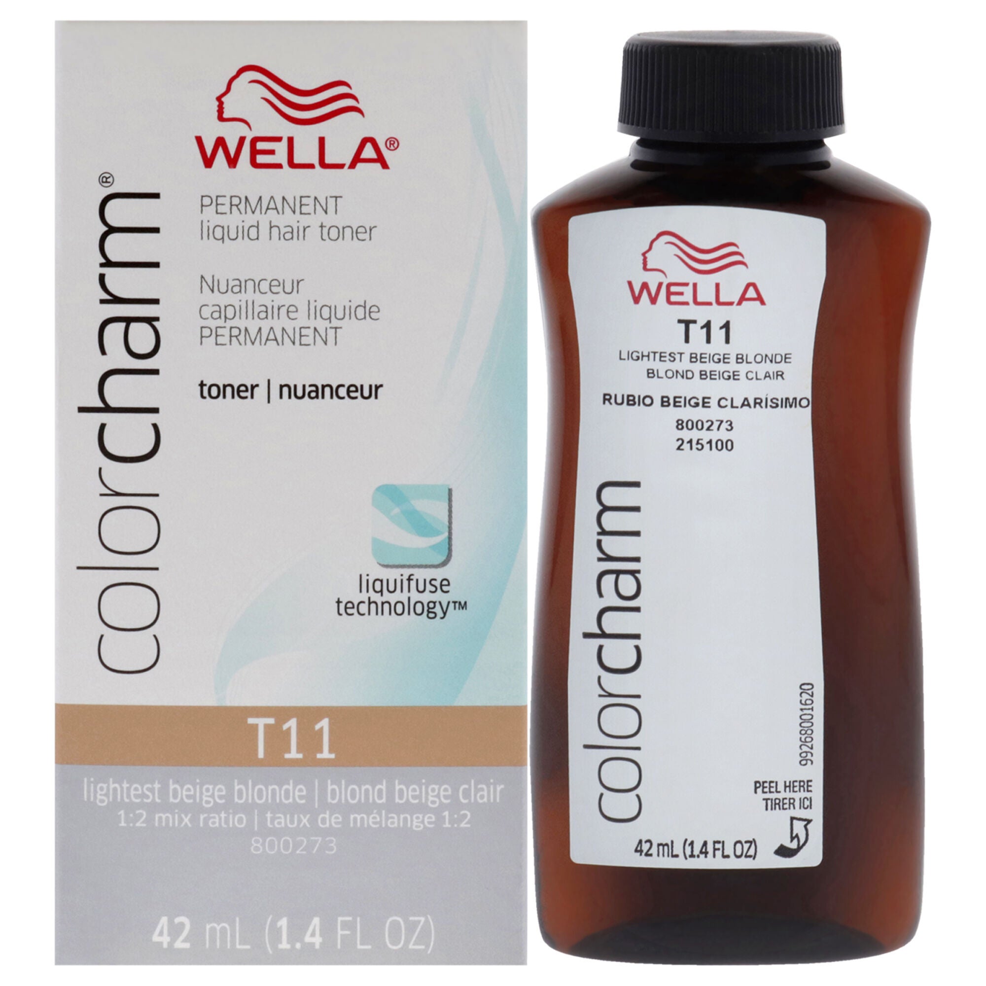 Color Charm Permanent Toner - T11 Lightest Beige Blonde by Wella for Unisex - 1.4 oz Toner, See Description, hi-res image number 0