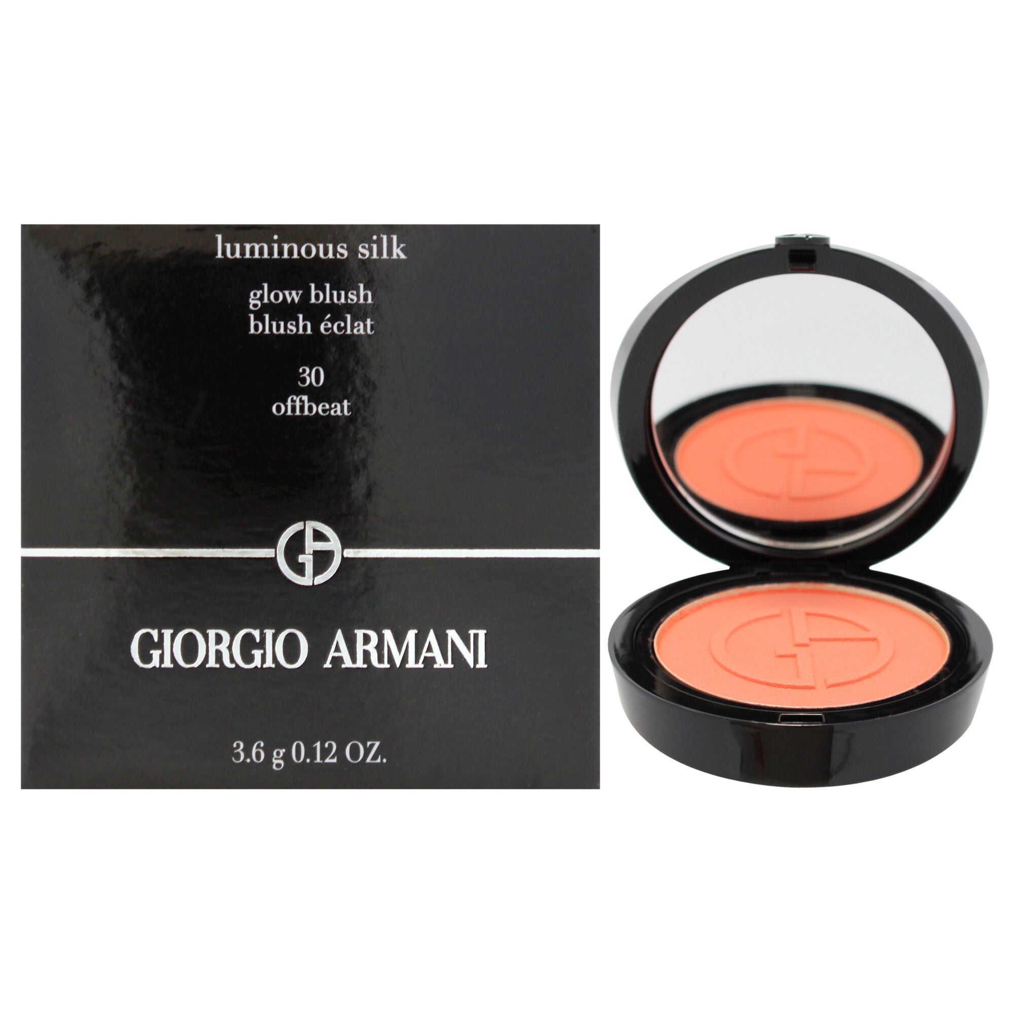 Luminous Silk Glow Blush - 30 Offbeat by Giorgio Armani for Women - 0.12 oz Blush, Orange, hi-res image number 0