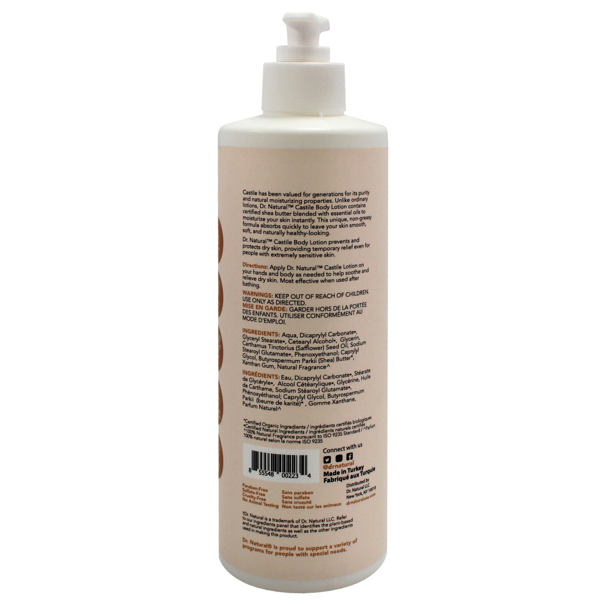 Castile Body Lotion - Shea Butter plus Vanille by Dr. Natural for Unisex - 16 oz Body Lotion, See Description, alternate image number 2