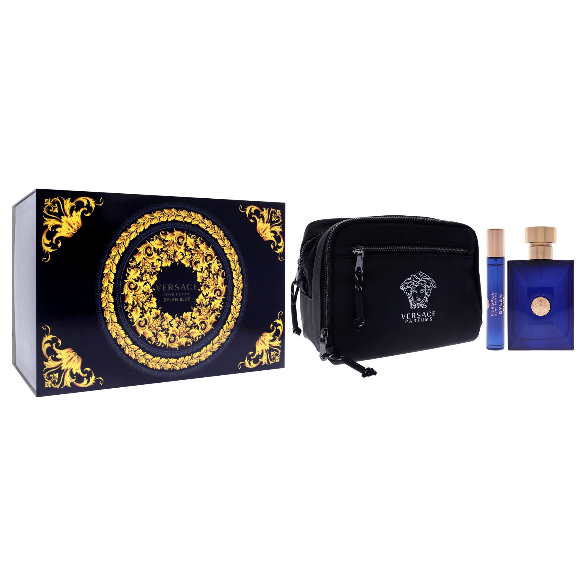 Dylan Blue by Versace for Men - 3 Pc Gift Set 3.4oz EDT Spray, 10ml EDT Spray, Blue Pouch, See Description, alternate image number 2