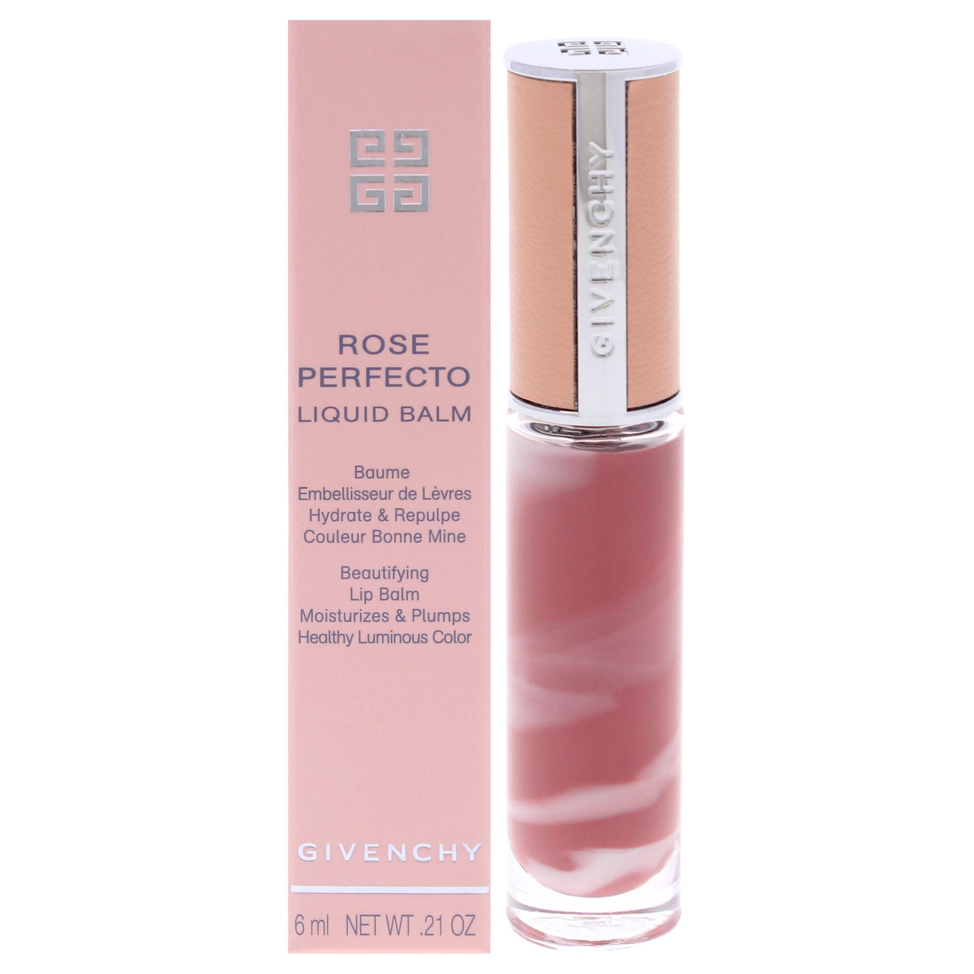 Rose Perfecto Tinted Liquid Lip Balm - 210 Pink Nude by Givenchy for Women - 0.2 oz Lip Balm, See Description, hi-res image number 0