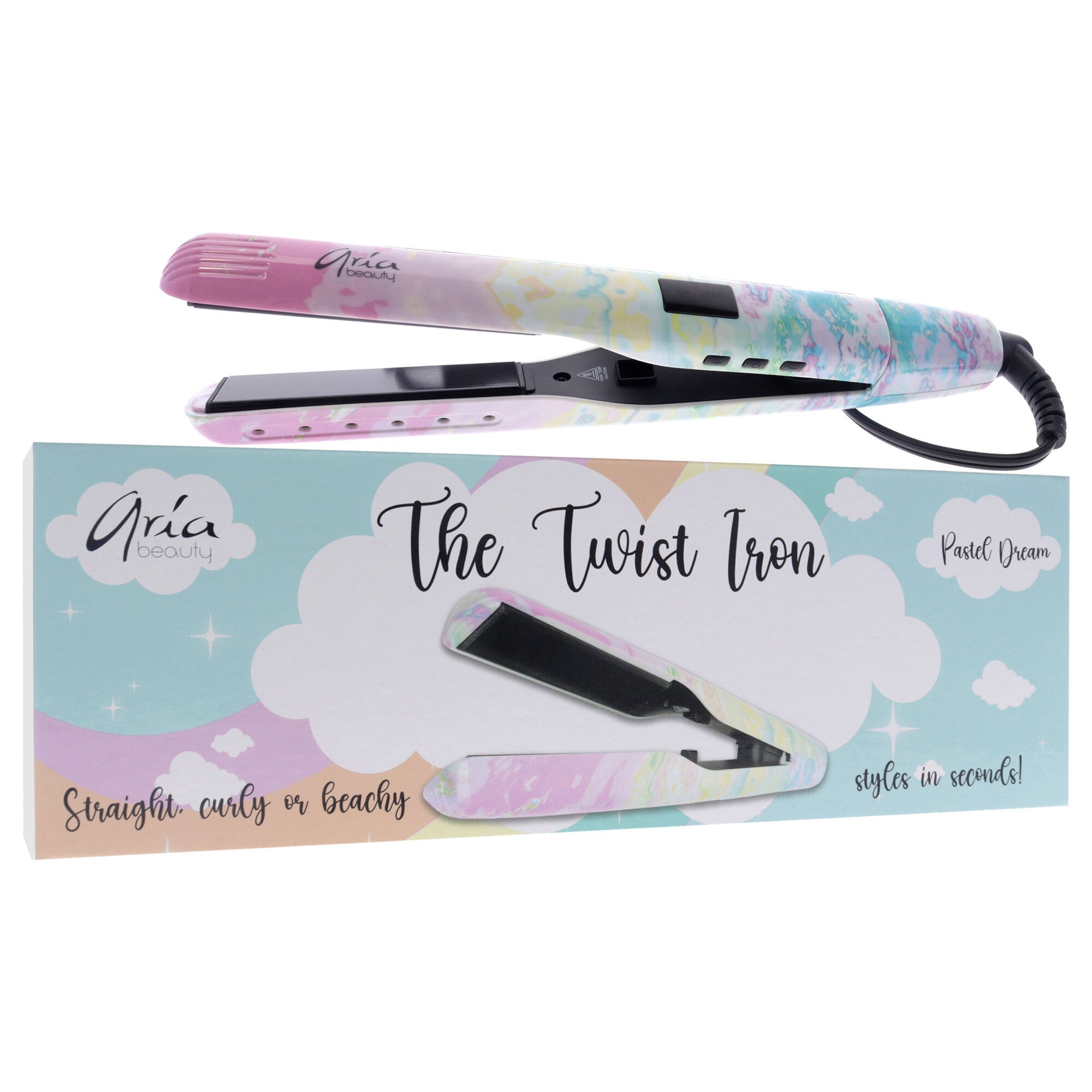 The Twist Flat Iron - Pastel Dream by Aria Beauty for Women - 1 Pc Flat Iron, See Description, alternate image number 1