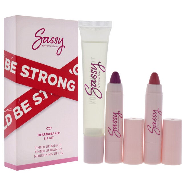 Breakup Collection Lip Kit - Heartbreaker by Sassy by Savannah Chrisley for Women - 3 Pc Nourishing Lip Oil, 2Pc Tinted Lip Balms, NA, alternate image number null