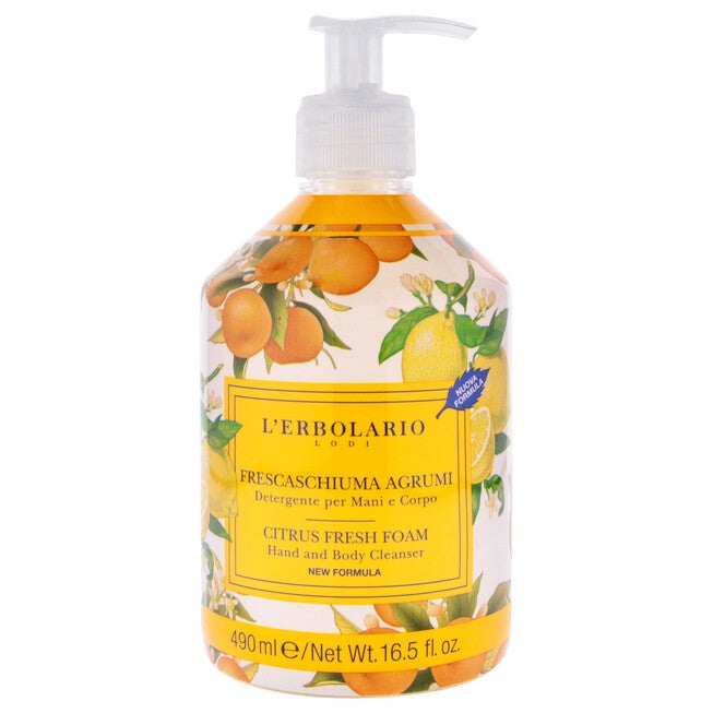 Citrus Fresh Foam Hand and Body Cleanser by LErbolario for Unisex - 16.5 oz Cleanser, NA, hi-res image number null