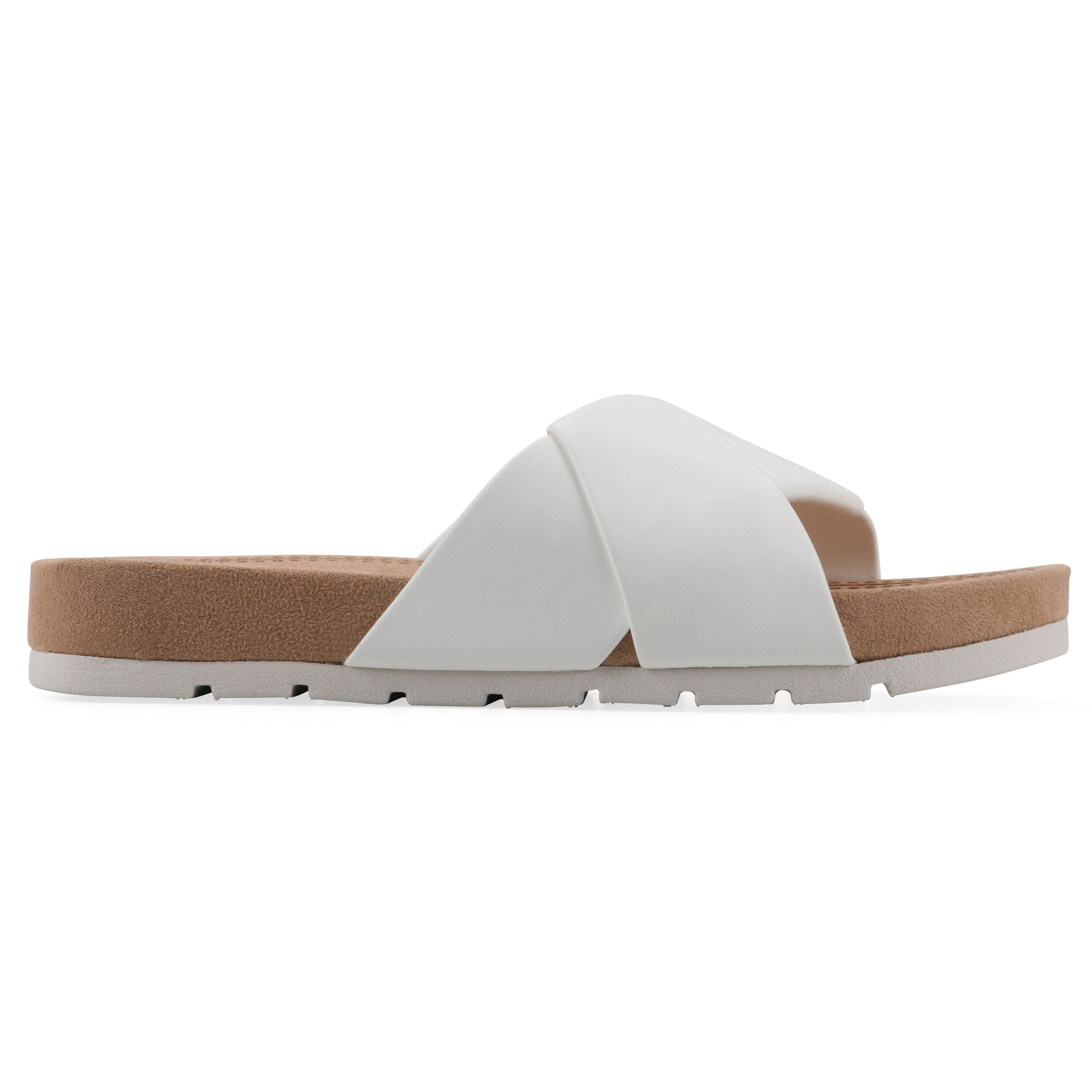 Tincie Slide Sandal, WHITE SMOOTH, alternate image number 2