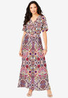 Wrap Maxi Dress, IVORY MIRRORED MEDALLION, hi-res image number null