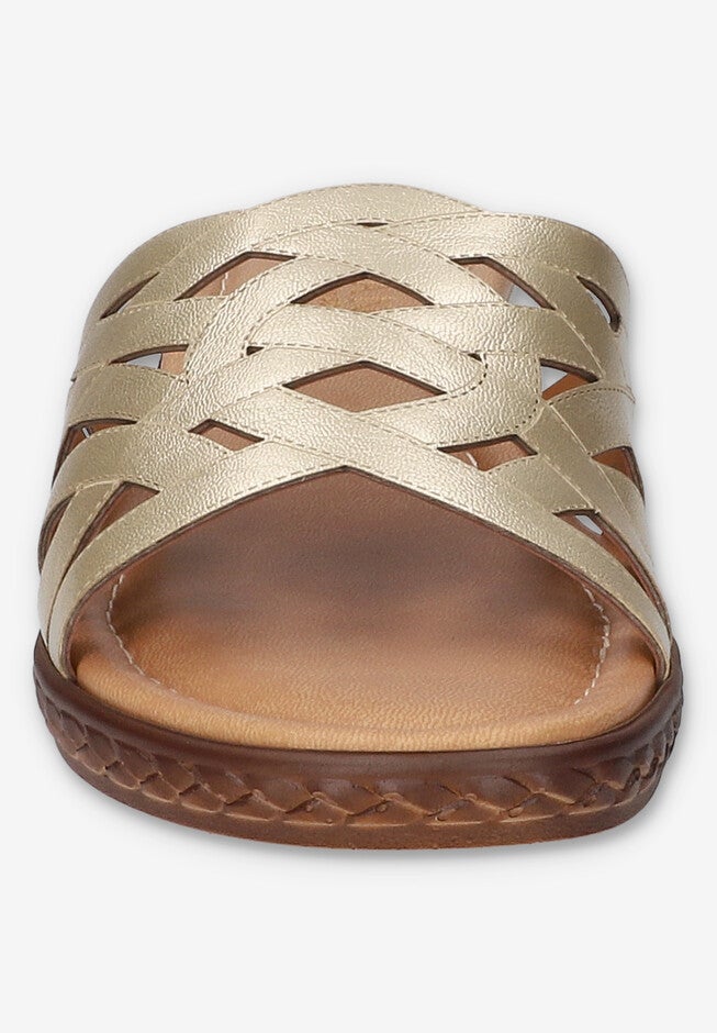 Edda Wedge Sandal, CHAMPAGNE, on-hover image number 1