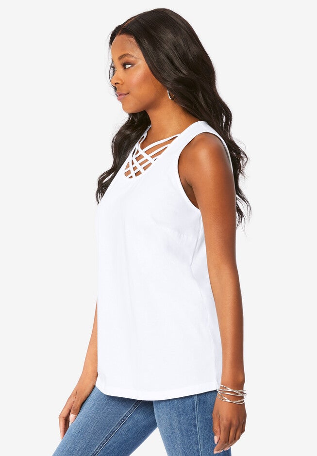 Strappy-Neck Ultimate Tank Top., , alternate image number null