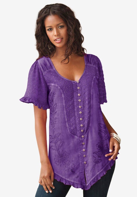 Acid Wash Tunic, PURPLE ORCHID, hi-res image number null