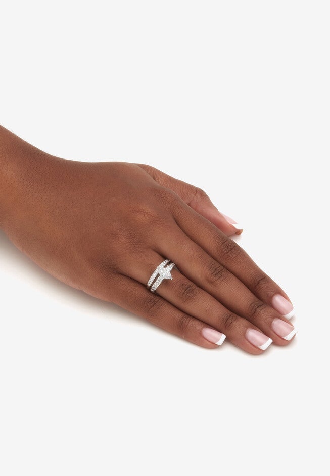 2.34 Tcw Marquise Cubic Zirconia Bridal Ring Set, , alternate image number null