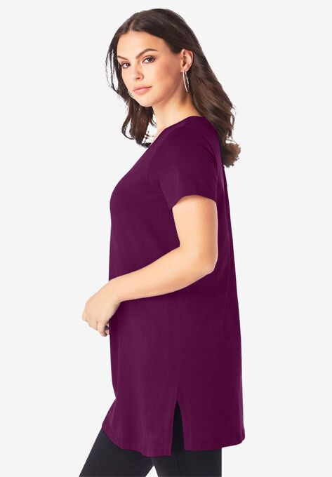 Short-Sleeve V-Neck Ultimate Tunic, , alternate image number null