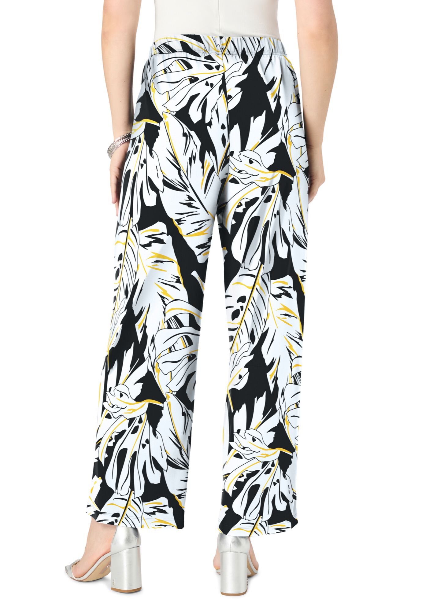 Ultrasmooth&reg; Fabric Cropped Pant, BLACK GRAPHIC PALMS, on-hover image number 1