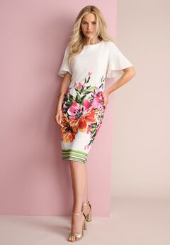 Flutter-Sleeve Printed Dress
