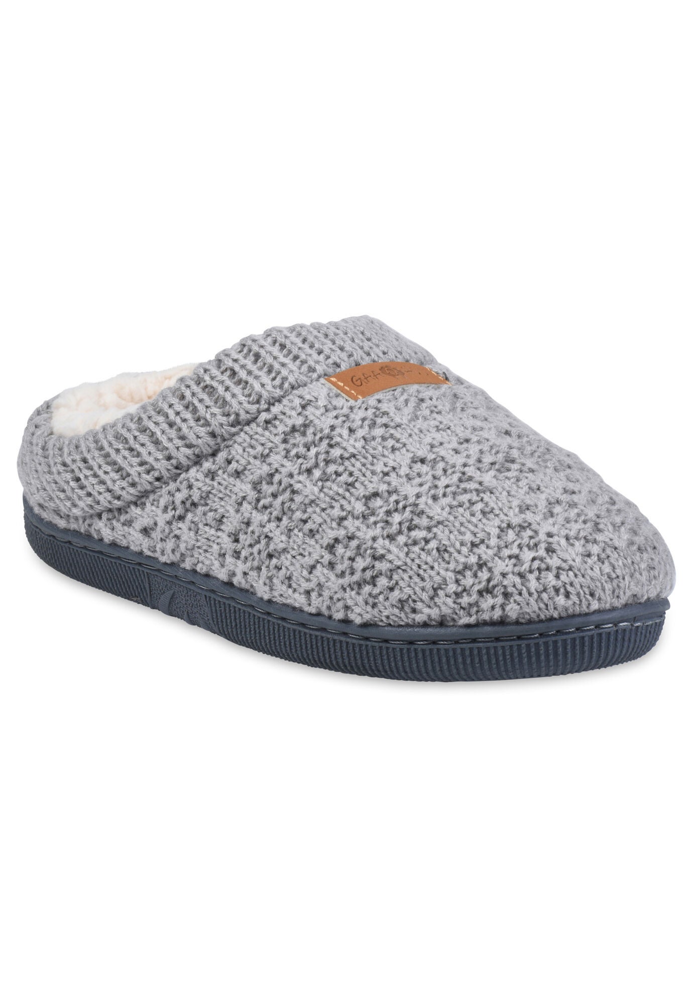 Textured Knit Rib Cuff Clog Slipper Slippers
