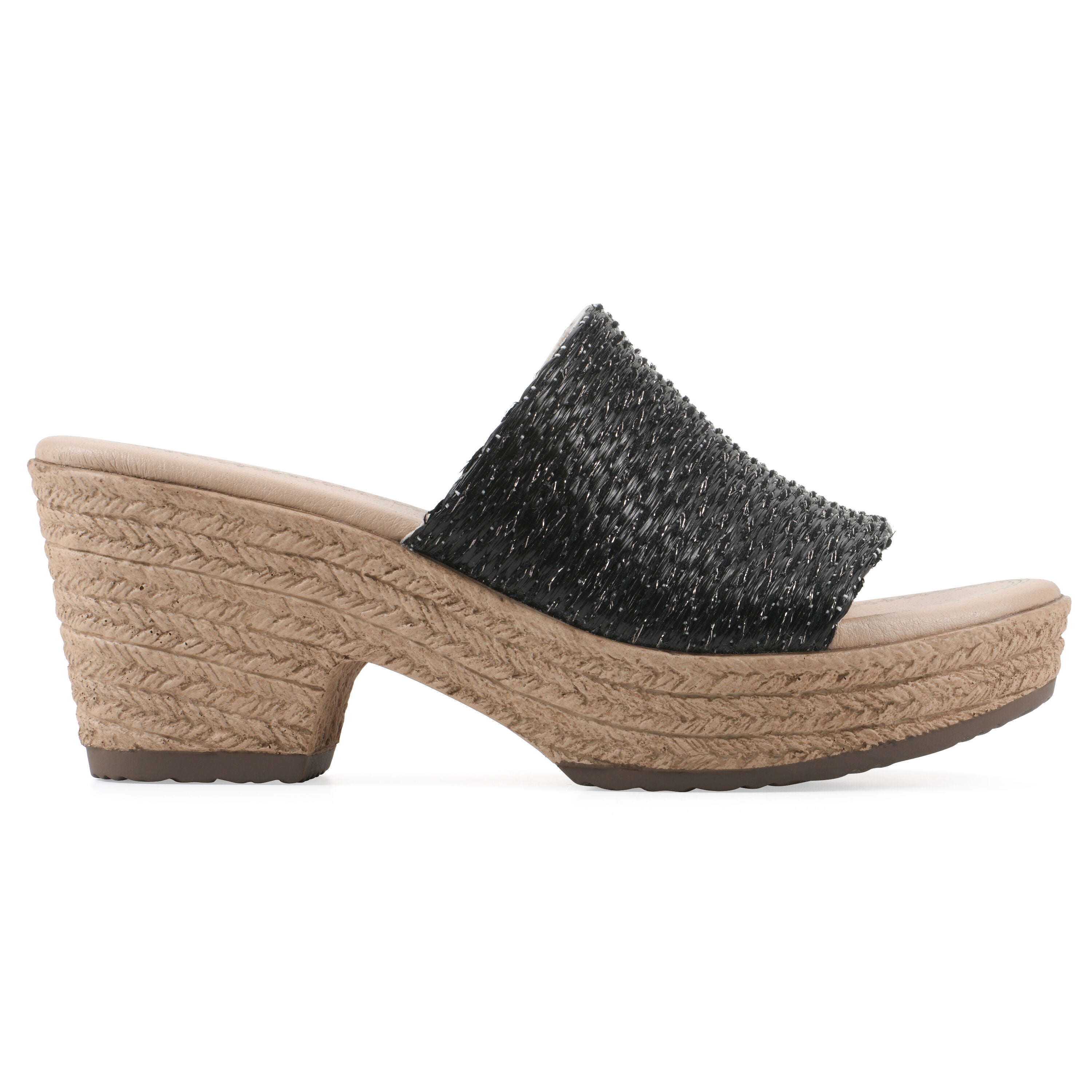 Biancia Wedge Sandal, BLACK METALLIC, alternate image number 2