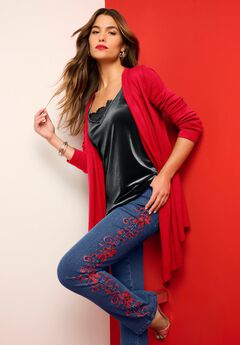 Plus Size Lightweight Handkerchief Hem Cardigan Sweater