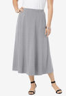 Soft Knit Midi Skirt, MEDIUM HEATHER GREY, hi-res image number null