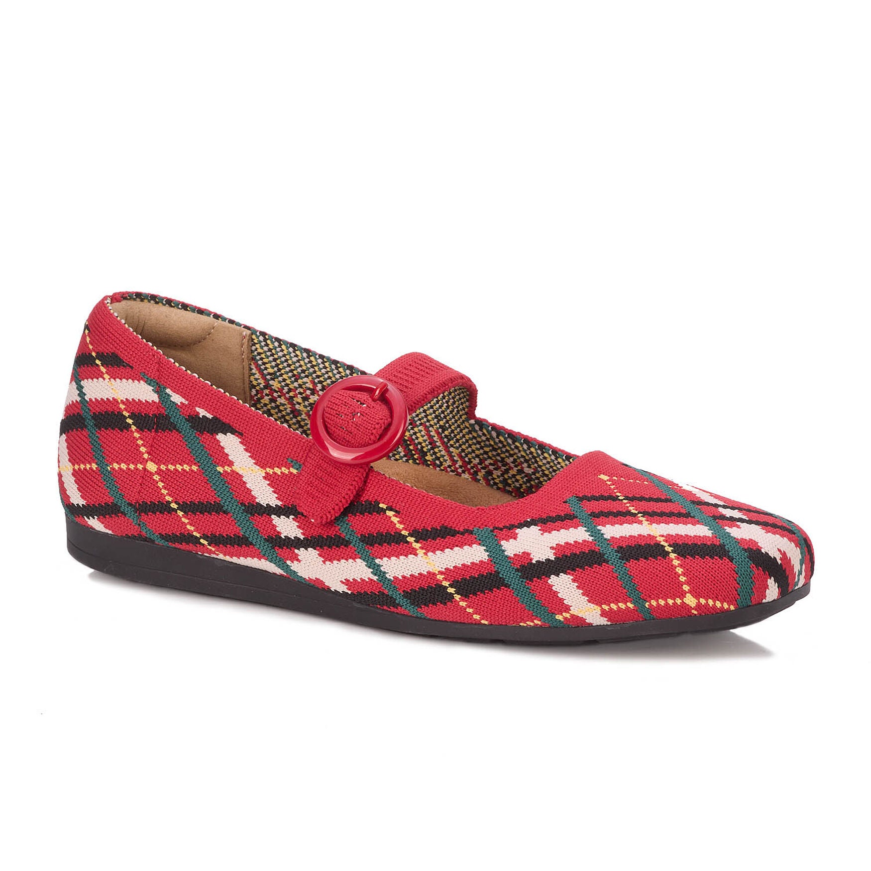 Naomi Mary Jane Stretch Flat, TARTAN PLAID, hi-res image number 0