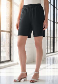 Plus Size Black Athletic Shorts