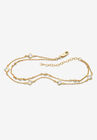 1.85 Cttw. Princess-Cut Cubic Zirconia Gold-Plated Silver Ankle Bracelet 11" Jewelry, CUBIC ZIRCONIA, hi-res image number null