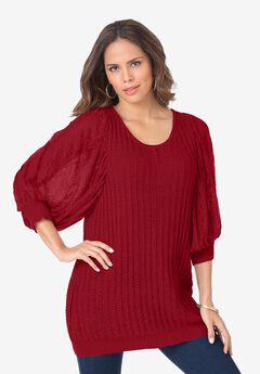 Lace Sleeve Sweater