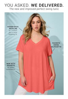 Ultra Drape V Neck Short-Sleeve Swing Tunic