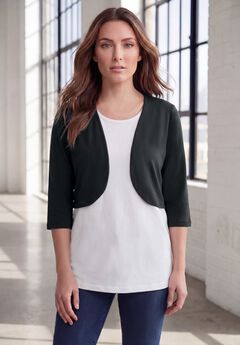 Bolero Cardigan with Three Quarter Sleeves