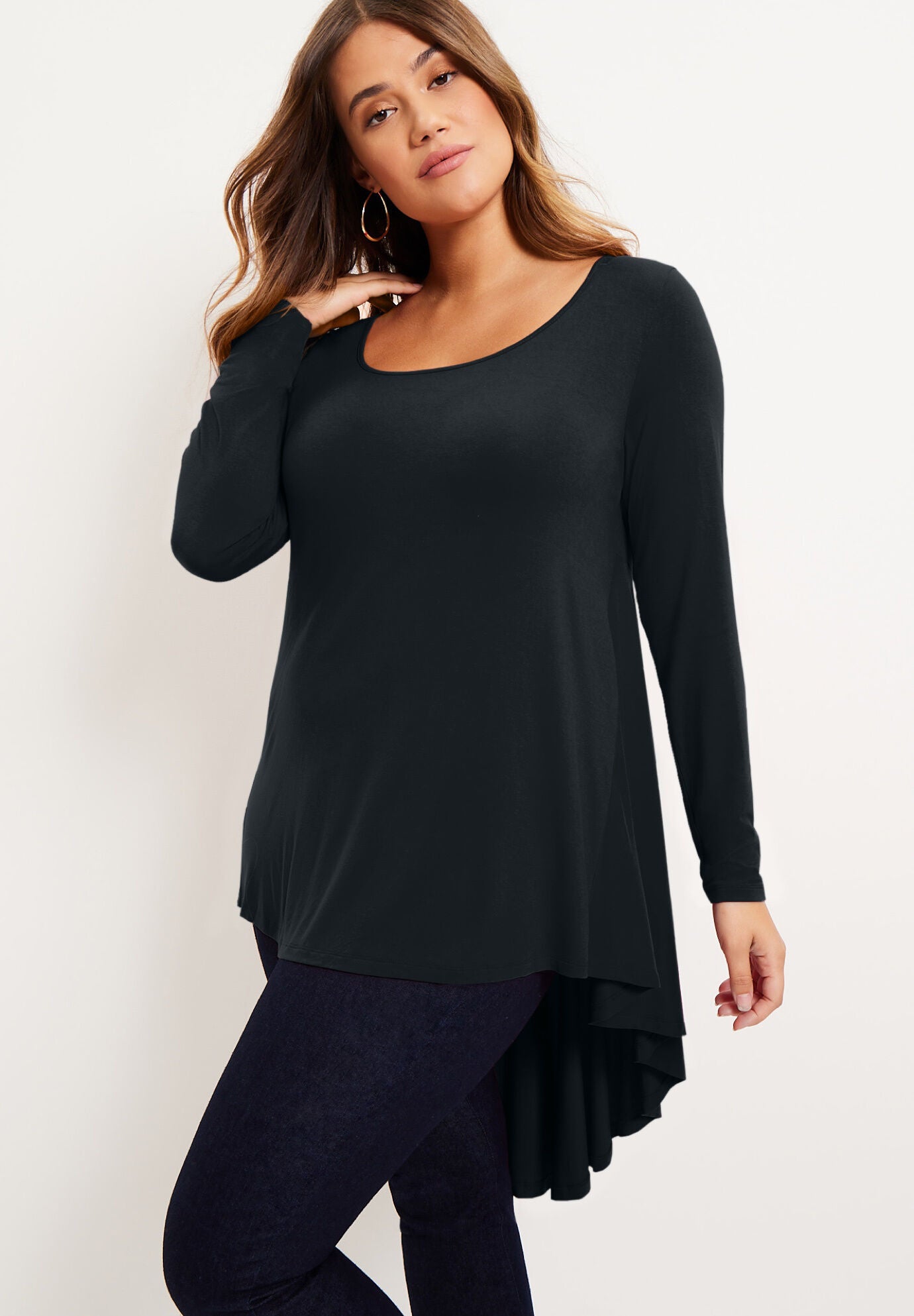 Long-Sleeve High-Low Tunic, , alternate image number 3