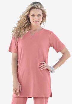 Notch Neck Soft Knit Tunic