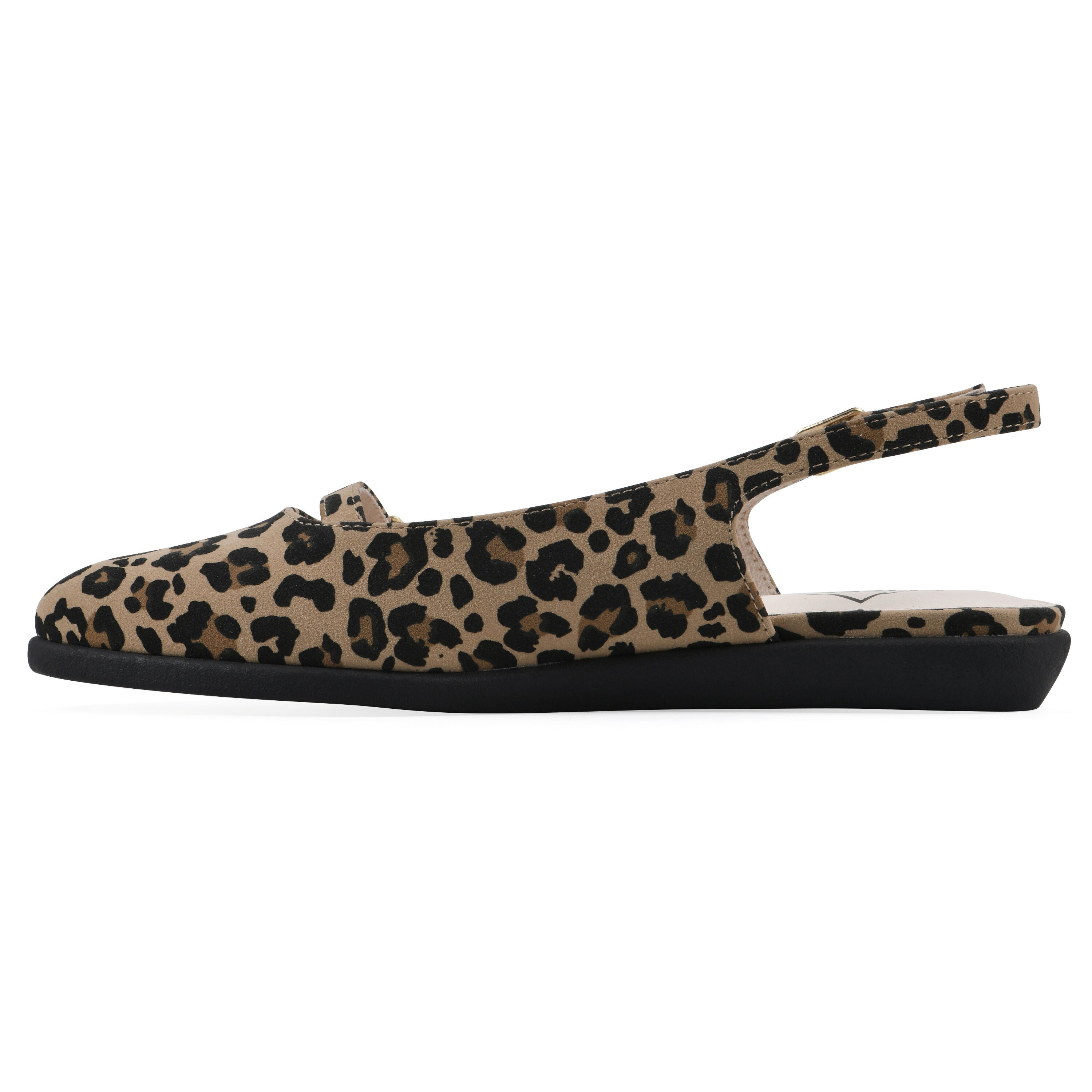 Miloni Slingback Flat, TAN LEOPARD PRINT, alternate image number 3