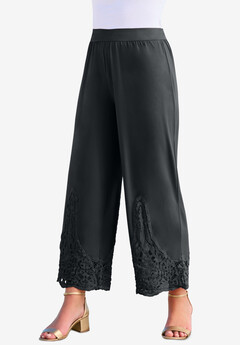 Wide-Leg Ultrasmooth® Fabric Lace Pant