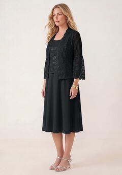 Glitter & Lace Jacket Dress Set
