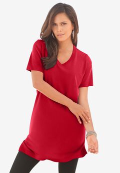 Plus Size Red Tunic Tops