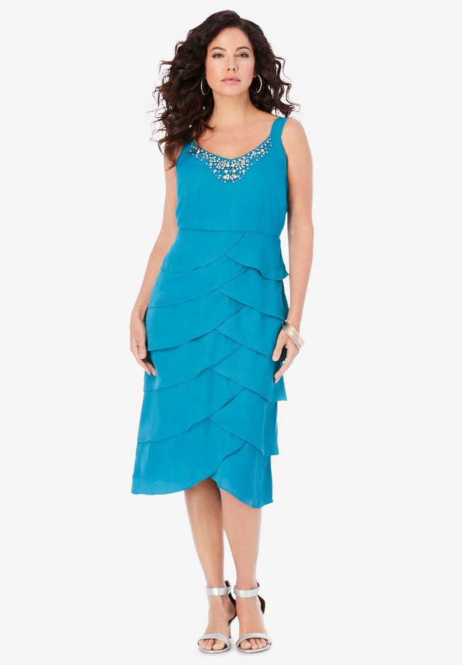 Beaded Tier Jacket Dress, , alternate image number 3