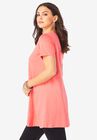 Lattice-Neck Short Sleeve Ultimate Tunic, , alternate image number null