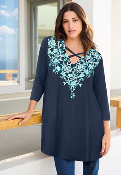 Criss Cross Ultra Drape Swing Tunic
