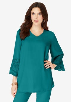 Eyelet Georgette Tunic