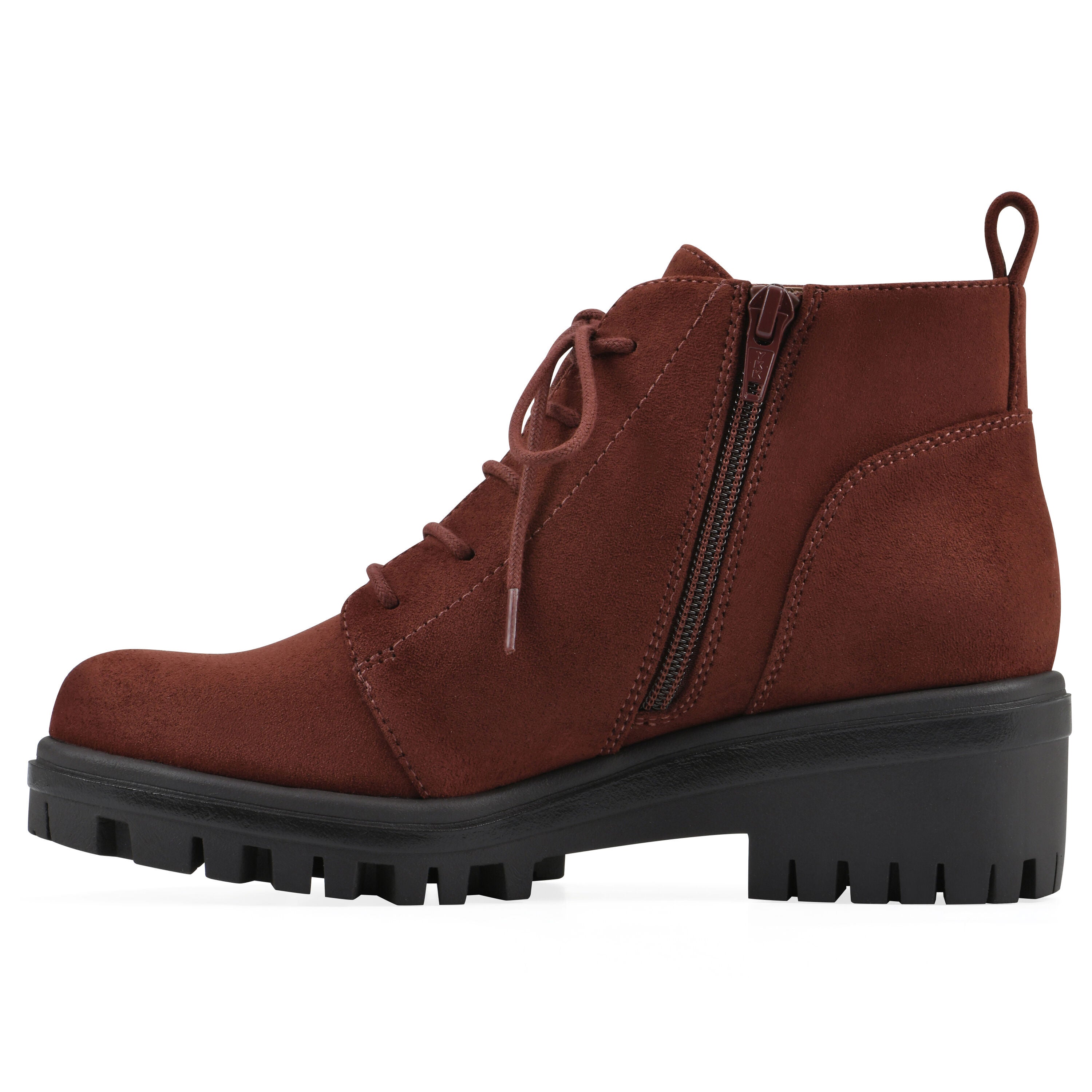 Tariq Lug Sole Lace-Up Bootie, RUST, alternate image number 3